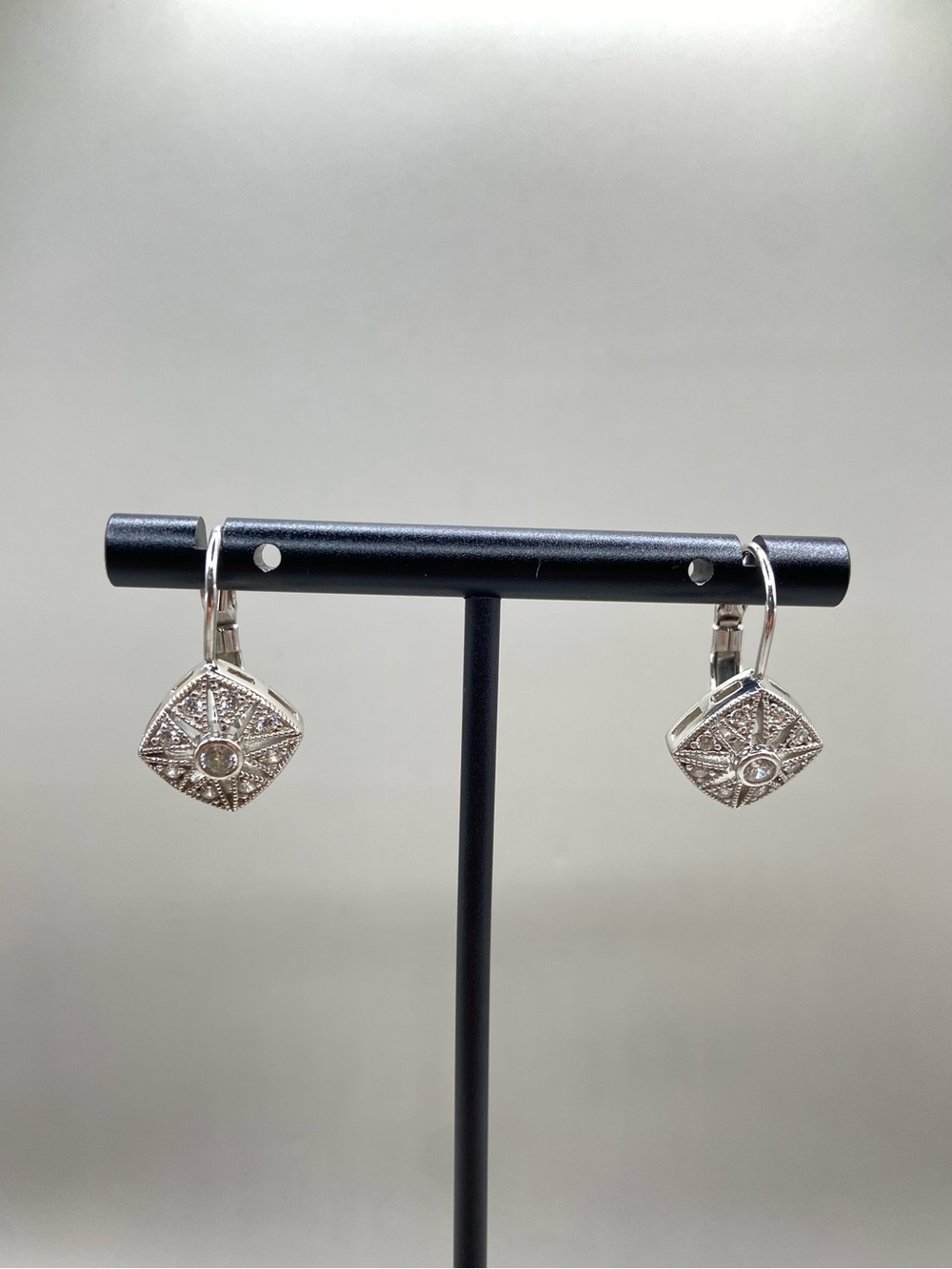 Joseph Esposito Sterling Silver Cubic Zirconia Starburst Earrings